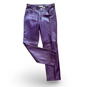 Vintage Japa-Paris-France for Neiman Marcus Purple Leather Pants s12/(30" Waist)